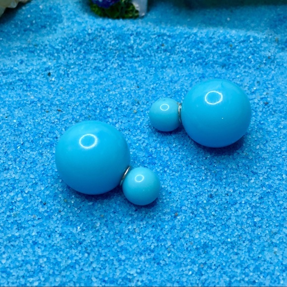 Light Blue Candy Double Stud Earrings - Picture 5 of 6